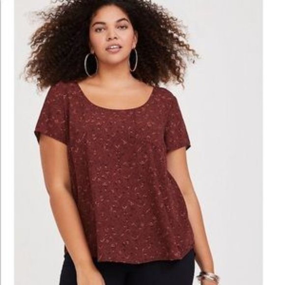 torrid Tops - Torrid Abbey Geoprint Georgette button back 1X